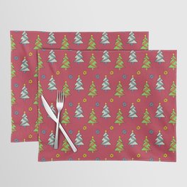 Christmas Pattern Tree Fairy Light Floral Placemat