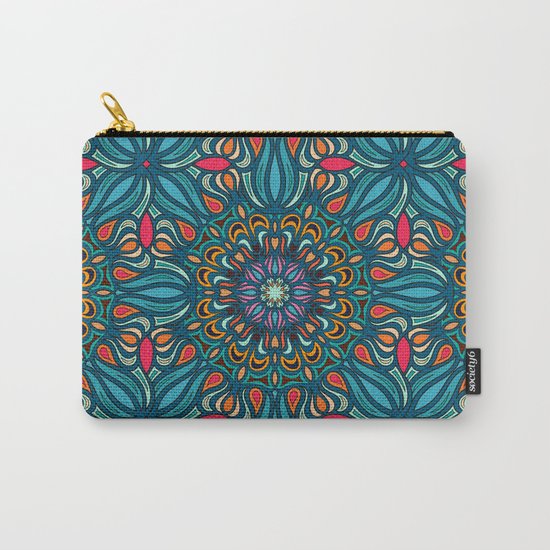 Colorful abstract ethnic floral mandala pattern design Carry-All Pouch