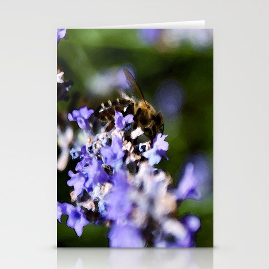 Bee on lavander Stationery Cards