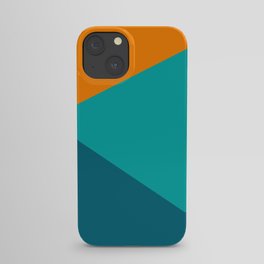 Jag - Minimalist Angled Geometric Color Block in Orange, Teal, and Turquoise iPhone Case