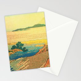 Waters of Goh - Ocean Nature Landscape in Yellow and Blue Stationery Card