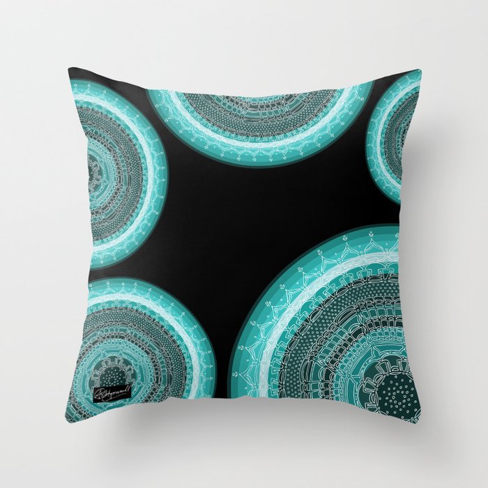 Knowing on Black Background Throw Pillow