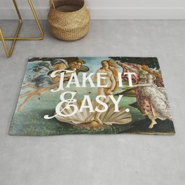 Take It Easy Rug | Graphicdesign, Curated, Typography, Goddess, Quote, Painting, Typographicposter, Strongwomen, Inspiration, Saying 