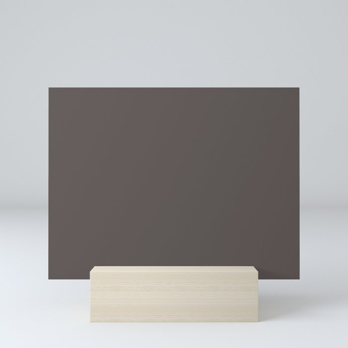 Dark Chocolate Brown Solid Color Pairs To Benjamin Moore Silhouette AF-65 Mini Art Print