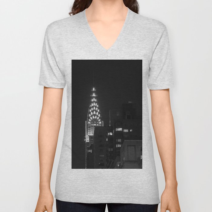 New York City // B & W 10 V Neck T Shirt