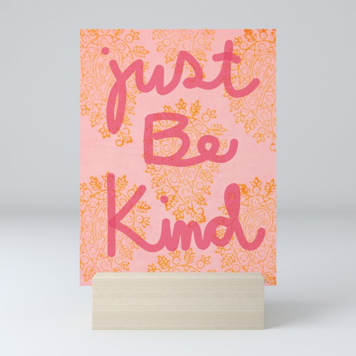 Just Be Kind Boho Paisley Mini Art Print