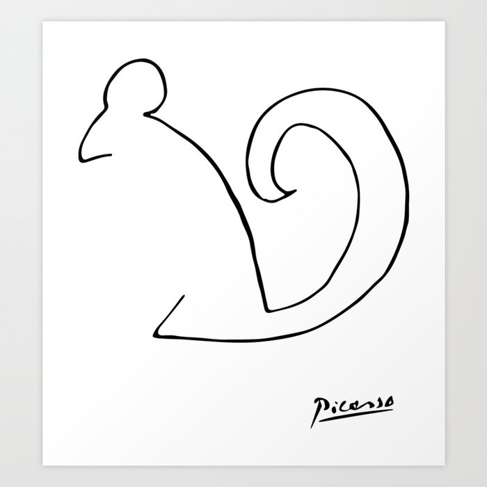 Pablo Picasso The Squirrel Artwork Animals Line Sketch Prints Posters Bags Tshirts Men Wome Art Print By Art O Rama Shop Society6