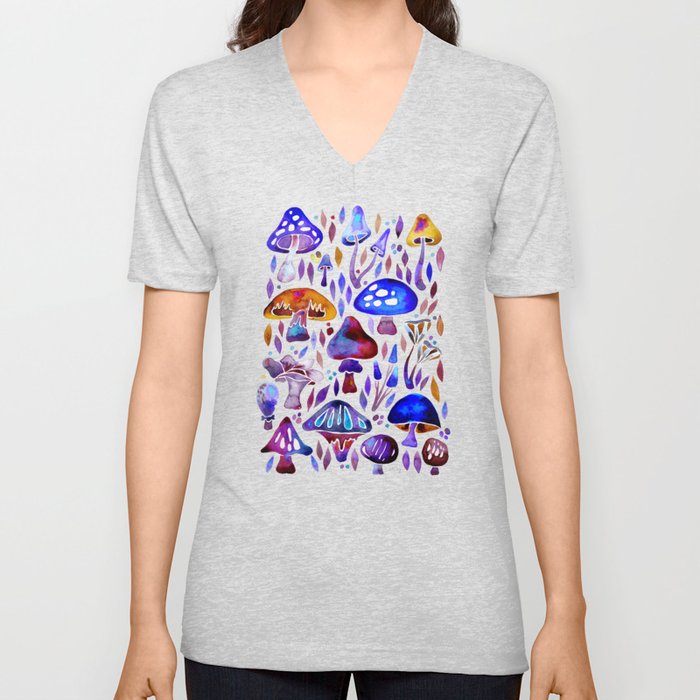 Mushroom Magic – Galaxy V Neck T Shirt