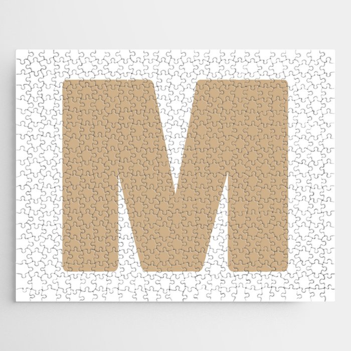 M (Tan & White Letter) Jigsaw Puzzle