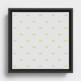 Green Crown pattern Framed Canvas