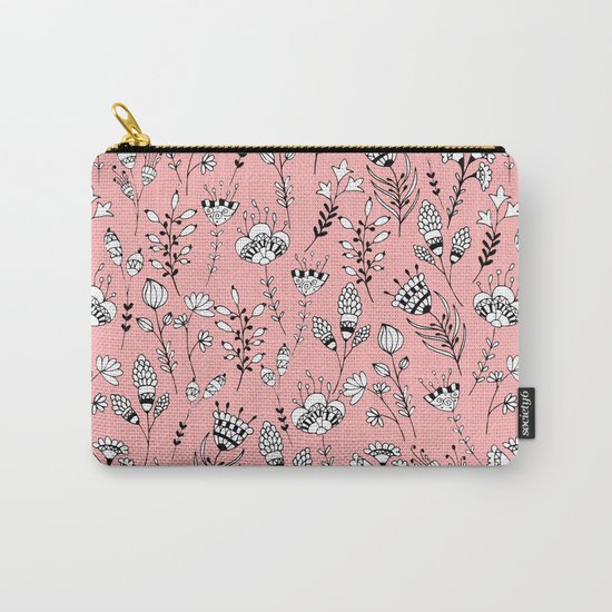 Floral pink pattern Carry-All Pouch