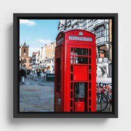 Great Britain Photography - Red Phone Booth In London City Framed Canvas