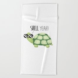 Shell Yeah - Funny Turtle Beach Towel
