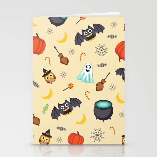 Halloween Seamless Pattern Stationery Cards