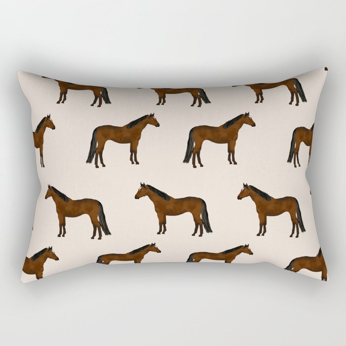 Bay Horse breed farm animal pet pattern horses Rectangular Pillow