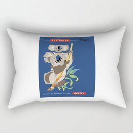 1965 AUSTRALIA Qantas Koalas Airline Advertising Poster Rectangular Pillow