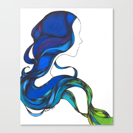 Hair Like the Sea Canvas Print