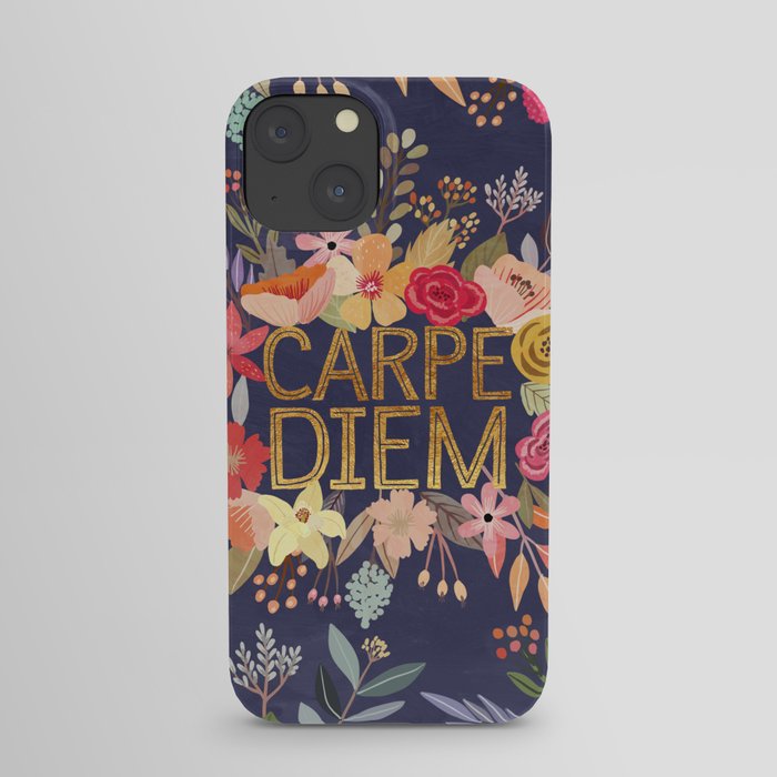 Carpe Diem Floral ring iPhone Case
