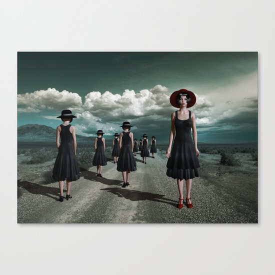 Road of girls Canvas Print