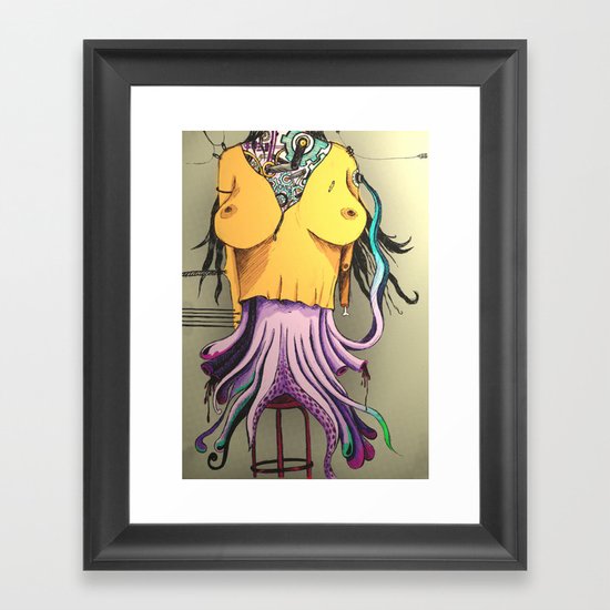 OCTOPUS WOMAN Framed Art Print