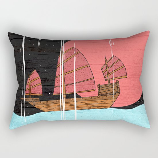 Oriental Sailing Rectangular Pillow