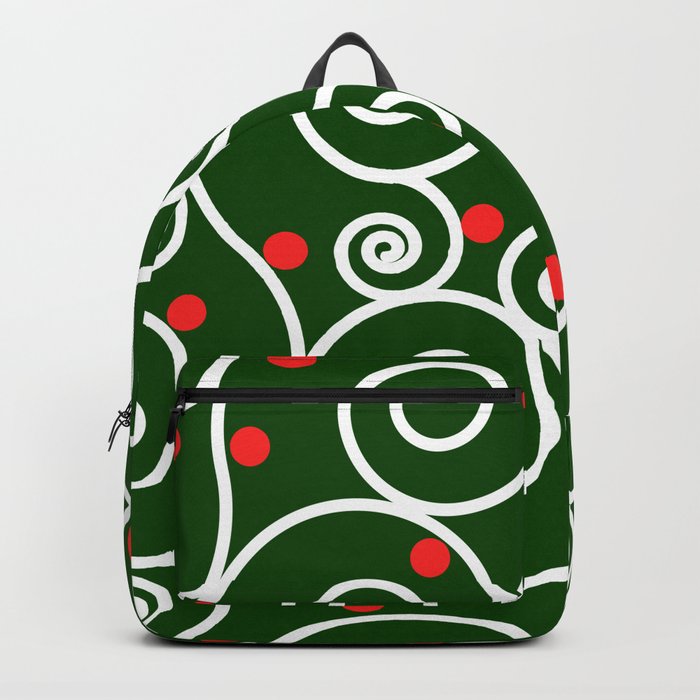 Curl lines art- Christmas colors Backpack