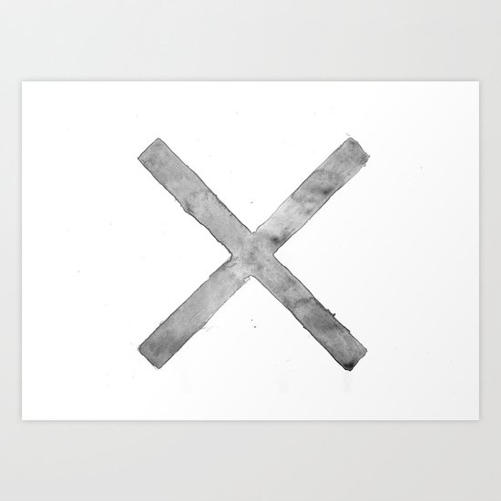 BLACK AND WHITE CROSS Art Print