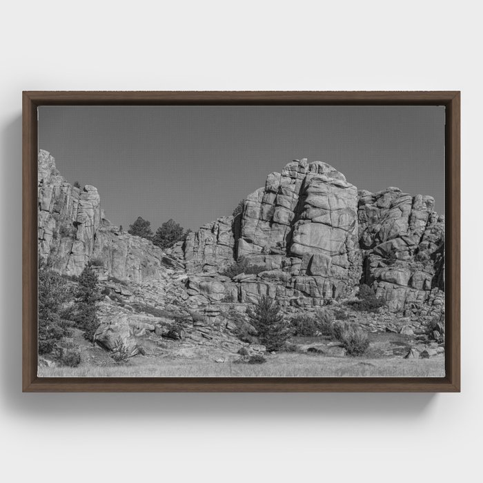 Natural Rock Formations In Wyoming Framed Canvas