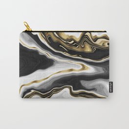 Modern Gold Liquid Swirl Painting Aesthetic Design Carry-All Pouch