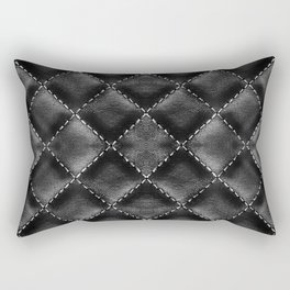 Quilted black leather pattern, bag design Rectangular Pillow