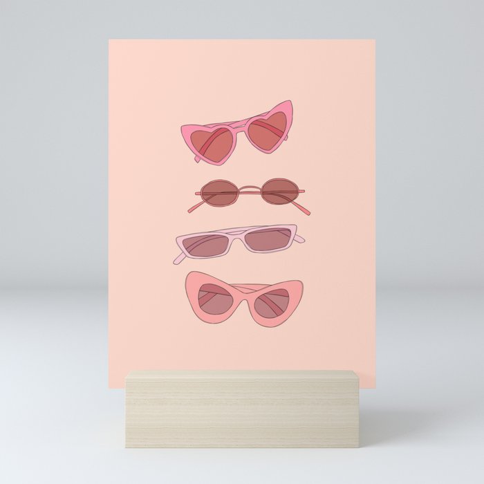 Mini pink sunglasses sales