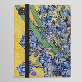 Vincent van Gogh - Vase with Irises, Yellow Background iPad Folio Case