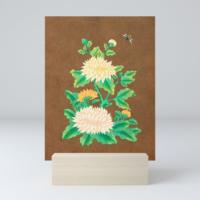 Minhwa: Chrysanthemum and Bumblebee B Type Mini Art Print