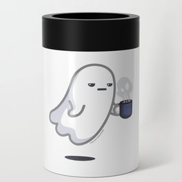Graveyard Shift - Cute Ghost with Coffee Can Cooler