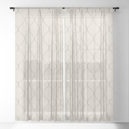 Alva Subtle Line Pattern - Smoke Sheer Curtain