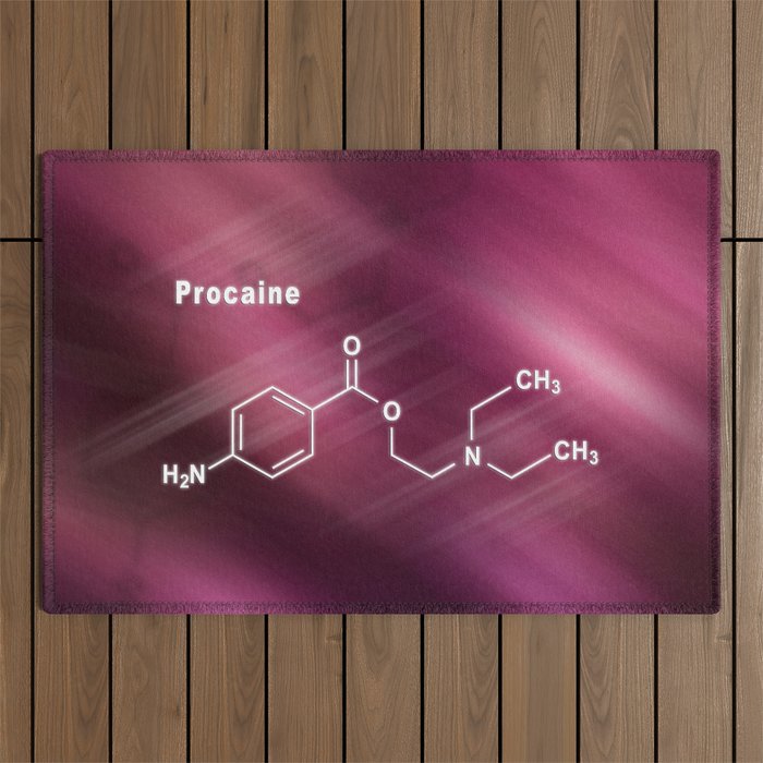 Procaine, anesthetic drug, Structural chemical formula Outdoor Rug