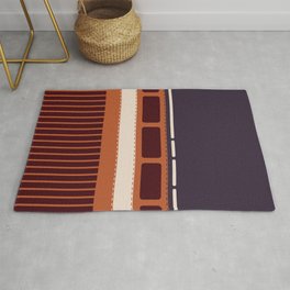 Stitched Leather Stripes  Rug