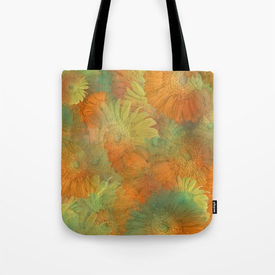 Floral Orange-Yellow-Green Tote Bag