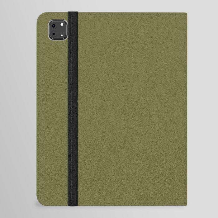 Dark Green-Yellow Solid Color Pantone Peat Moss 18-0428 TCX Shades of Yellow Hues iPad Folio Case