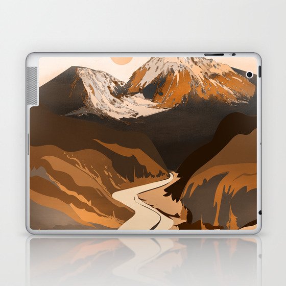 Peaceful Mountain River Sunset Laptop & iPad Skin