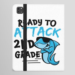 Ready To Attack 2nd Grade Shark iPad Folio Case