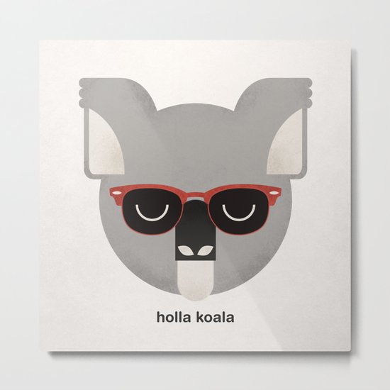 Holla Koala Metal Print
