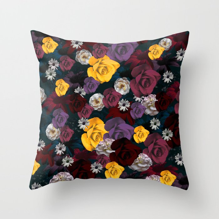 Sunset Flower Garden Throw Pillow