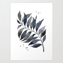 Textured Watercolor Palm Leaf Art Print