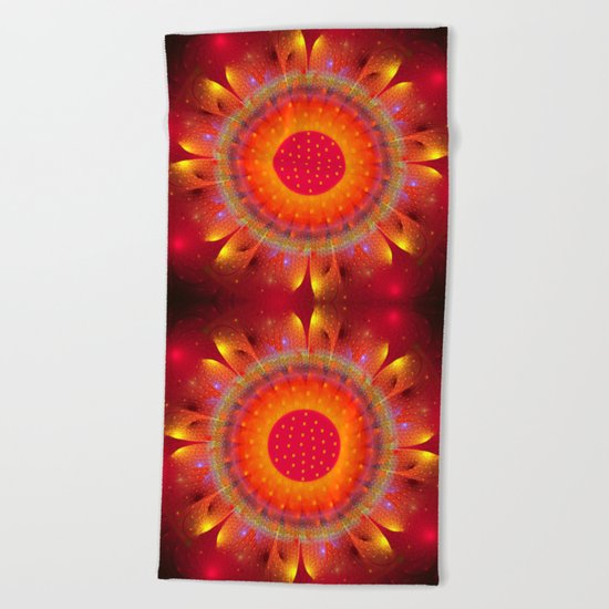 Magical Summer Flower Beach Towel