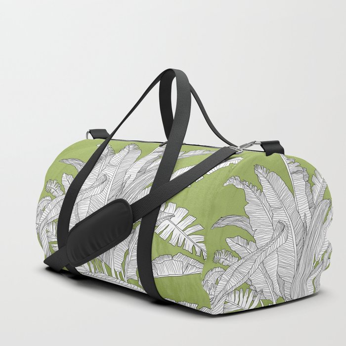 Banana Leaves Illustration - Green Duffle Bag