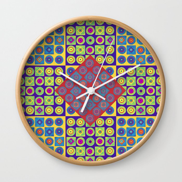 Brite Combo (Acrylic Painting on Paper No. 4) Wall Clock