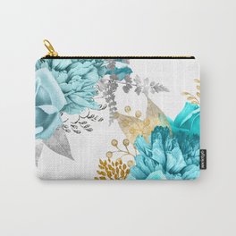 turquoise flowers Carry-All Pouch