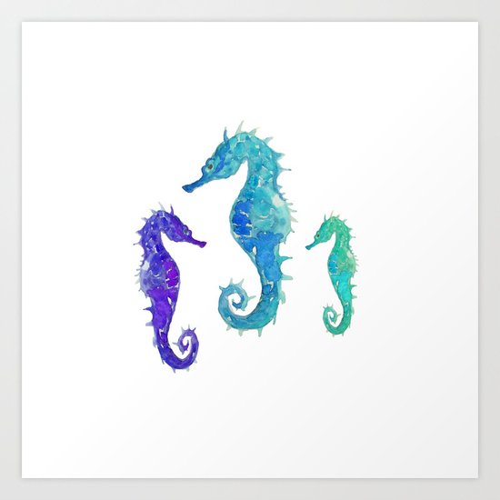 Seahorses Art Print