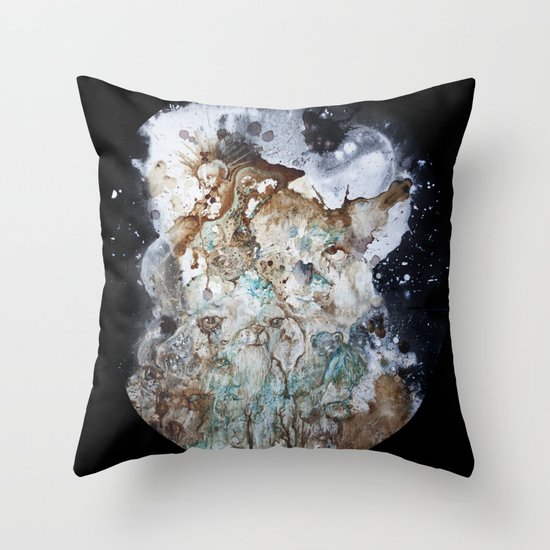 Excerpt / Curacao Coffee on Canvas Throw Pillow